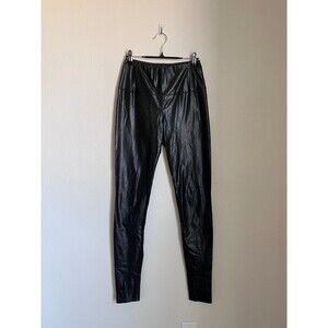 Wilfred Free Aritzia Vegan Leather High Waist Daria Pant in Black Size SMALL